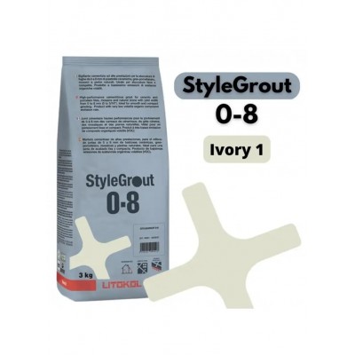 Цементна фуга Litokol StyleGrout 0-8 (Ivory 1) 3 кг (SG08IVR10063)